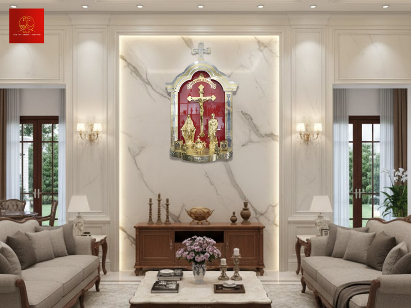 Bàn thờ Chúa hợp kim cao cấp đương đại mang cảm giác tôn kính