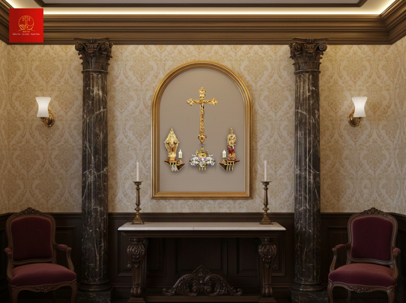 Bàn thờ Chúa sang trọng đương đại tôn lên vẻ đẹp linh thánh