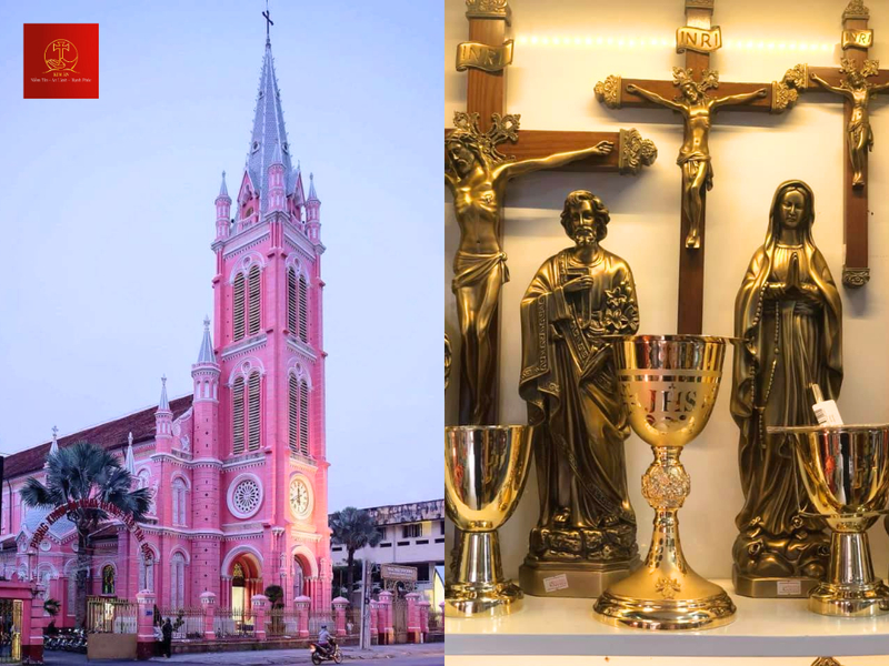 Bàn thờ Công giáo đẹp tại nhà sách thờ Tân Định