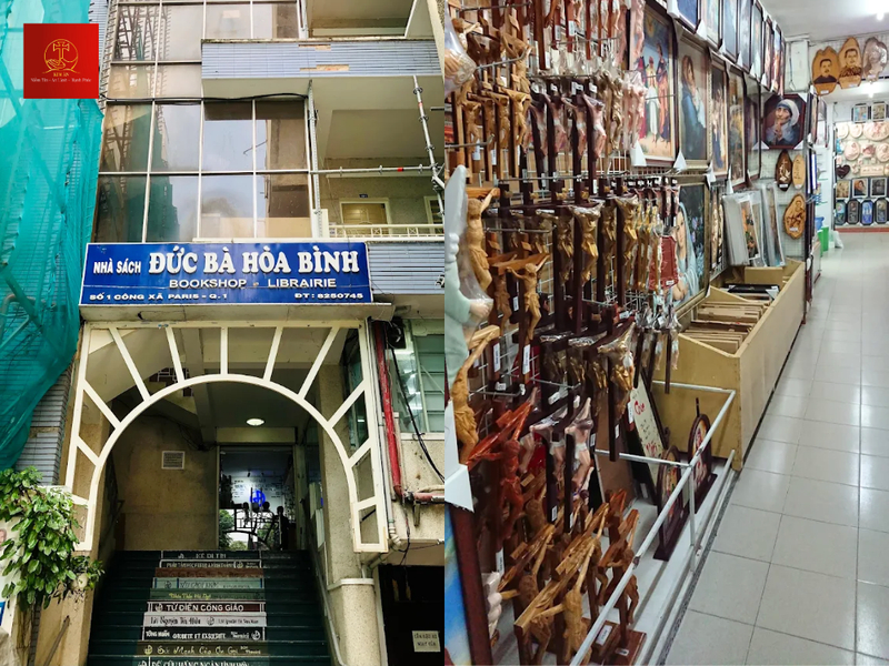 Bàn thờ Công giáo HCM tại Nhà sách Đức Bà Hòa Bình