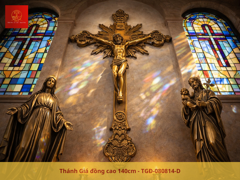 Cây Thánh giá đồng 140cm nâng tầm sự linh thánh