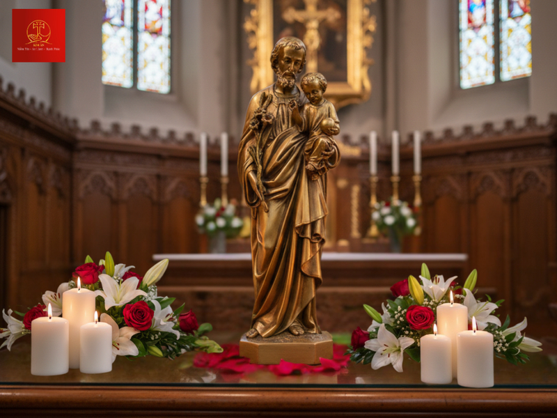 Chọn tượng Thánh Giuse có kích thước tương xứng với diện tích phòng