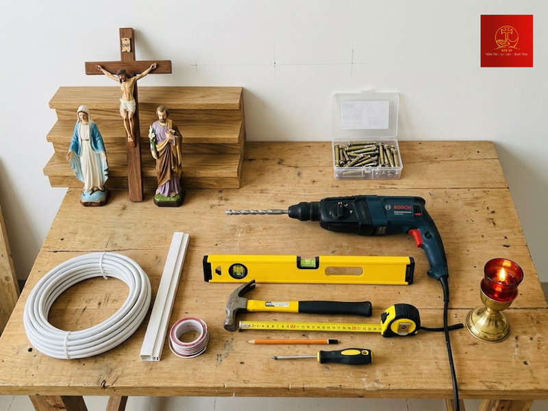 Dụng cụ kỹ thuật chuẩn bị kỹ để lắp đặt