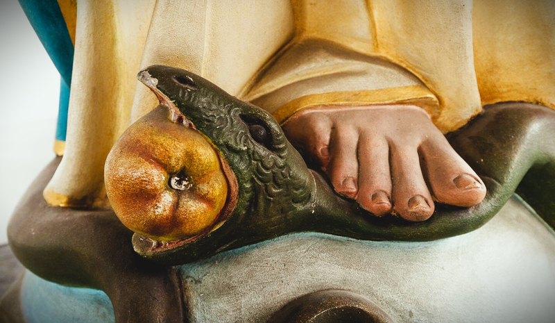 Hình ảnh con rắn dưới chân Đức Mẹ biểu tượng chiến thắng sự dữ