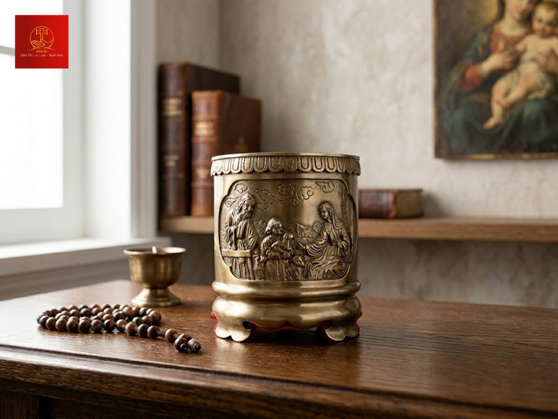 Mẫu tròn bát hương đồng kích thước 1 phổ biến