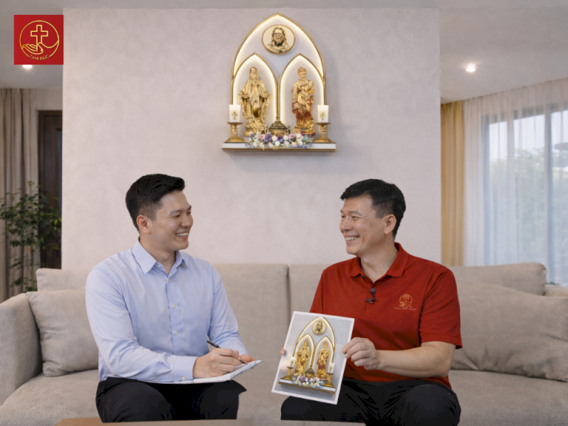 Sự hài lòng của mỗi gia đình sau khi hoàn thiện không gian thờ phượng chính là động lực lớn nhất của những người thợ có Đạo