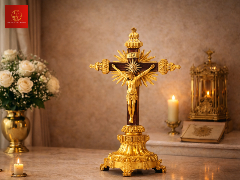 Thánh giá mạ vàng 24K sở hữu độ bền màu vĩnh cửu