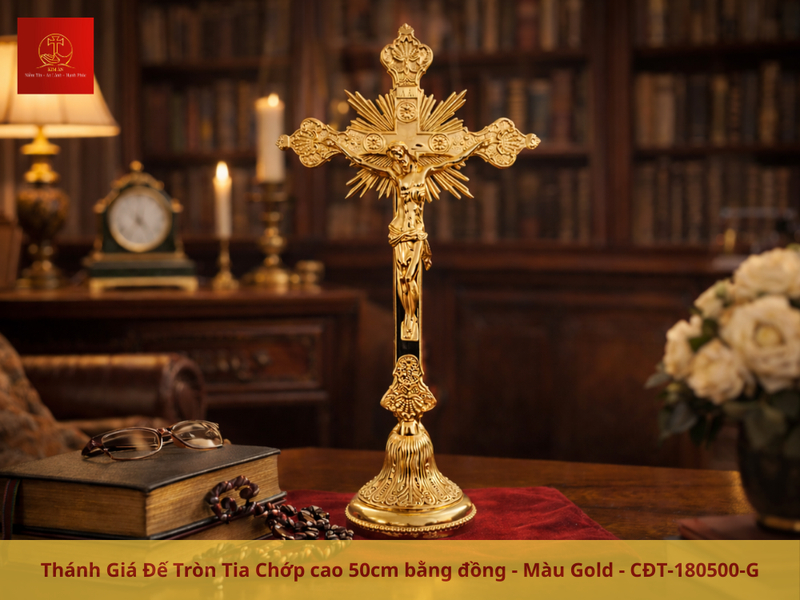 Thánh giá tia chớp 50cm có họa tiết tia chớp