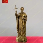 Tượng Thánh Đa Minh tay cầm gậy mục tử rao giảng tin mừng cao 50cm