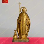 Tượng Thánh Đa Minh đẹp bằng đồng nguyên chất mạ vàng cao 15cm