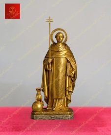 Tượng Thánh Đa Minh 15cm đẹp bằng đồng nguyên chất mạ vàng