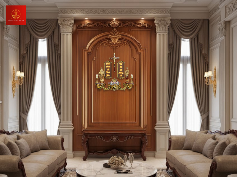 Tượng bệ thờ cân đối tạo không gian hài hòa