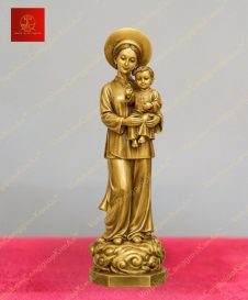 Tượng Đức Mẹ La Vang mặc áo bà ba 50 cm bằng đồng mạ vàng