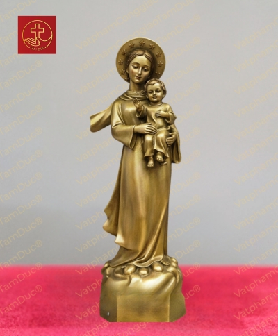 Tượng đức mẹ La Vang 30cm bằng đồng