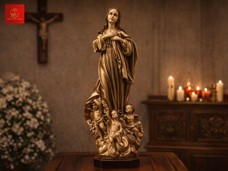 Tượng Đức Mẹ Lên Trời tượng trưng niềm hy vọng sự sống đời đời