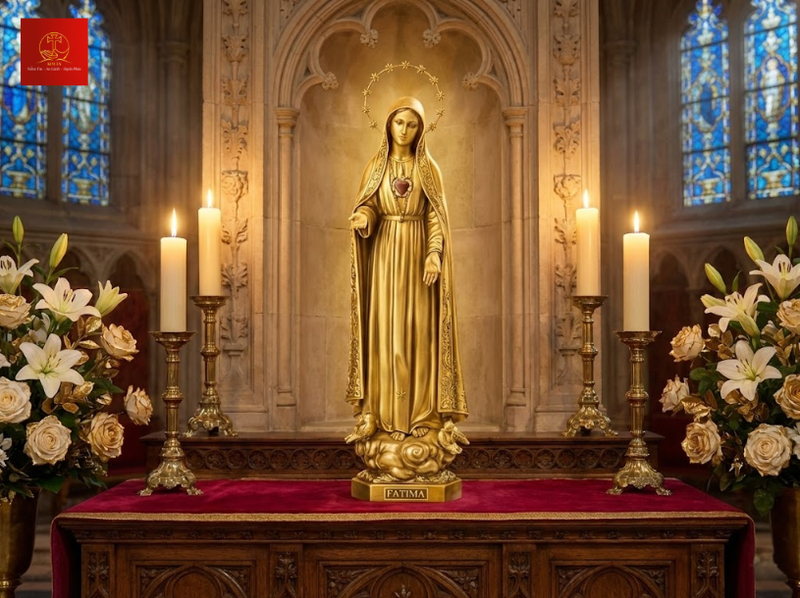 Tượng Đức Mẹ Lên Trời kích thước đa dạng phù hợp nhà thờ gia đình