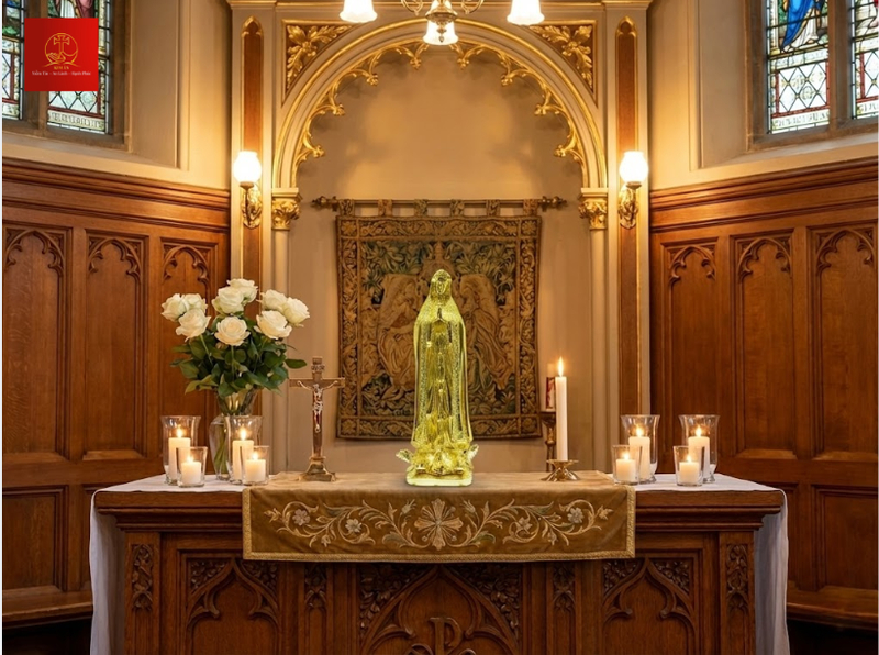 Tượng Đức Mẹ Núi Cúi đồng mạ vàng tinh xảo bền vượt thời gian