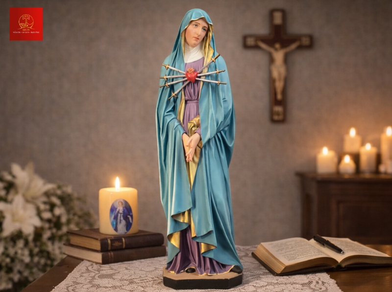 Tượng Đức Mẹ Sầu Bi không có hình Chúa giúp giảm cảm giác bi thương