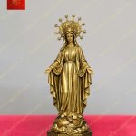 Tượng mẹ Fatima mang vương miện 10 ngôi sao chất liệu Đồng cao 40cm