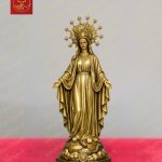 Tượng mẹ Fatima mang vương miện 10 ngôi sao chất liệu Đồng cao 40cm