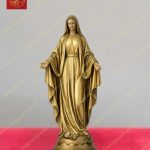 Tượng mẹ Fatima màu vàng bằng Đồng cao 50cm