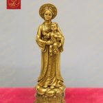 Tượng mẹ La Vang 30cm bằng đồng mạ vàng