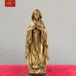 Tượng Mẹ Lộ Đức 12cm bằng đồng mạ vàng