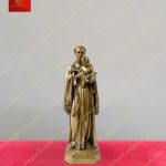 Tượng Thánh Anton hai tay bế Chúa Hài Đồng chất liệu đồng nguyên chất cao 60cm