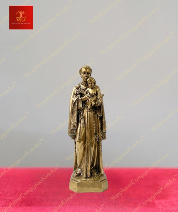 Tượng Thánh Anton hai tay bế Chúa Hài Đồng chất liệu đồng nguyên chất cao 60cm