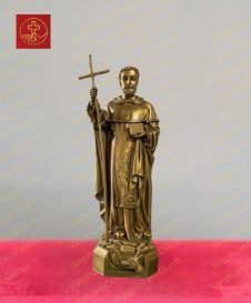 Tượng Thánh Đa Minh 50cm tay cầm gậy mục tử rao giảng tin mừng