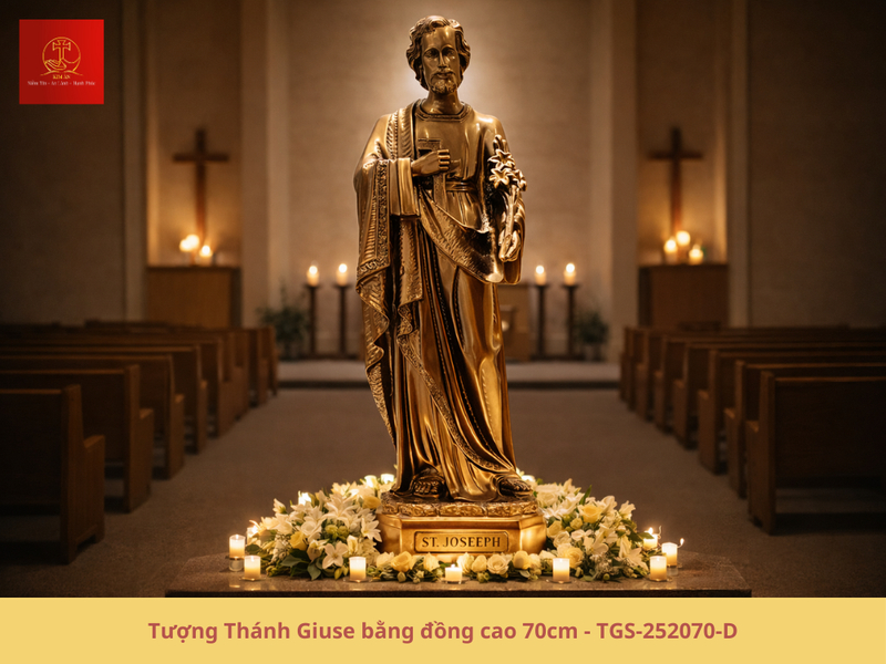 Tượng Thánh Giuse khổ lớn mang vẻ uy nghi