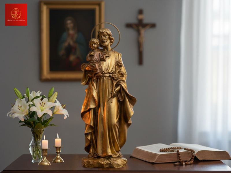 Tượng Thánh Giuse Kim Ân hòa hợp với nhiều phong cách kiến trúc