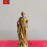 Tượng Thánh Giuse ôm hoa, tay ôm sách chất liệu đồng cao 55cm