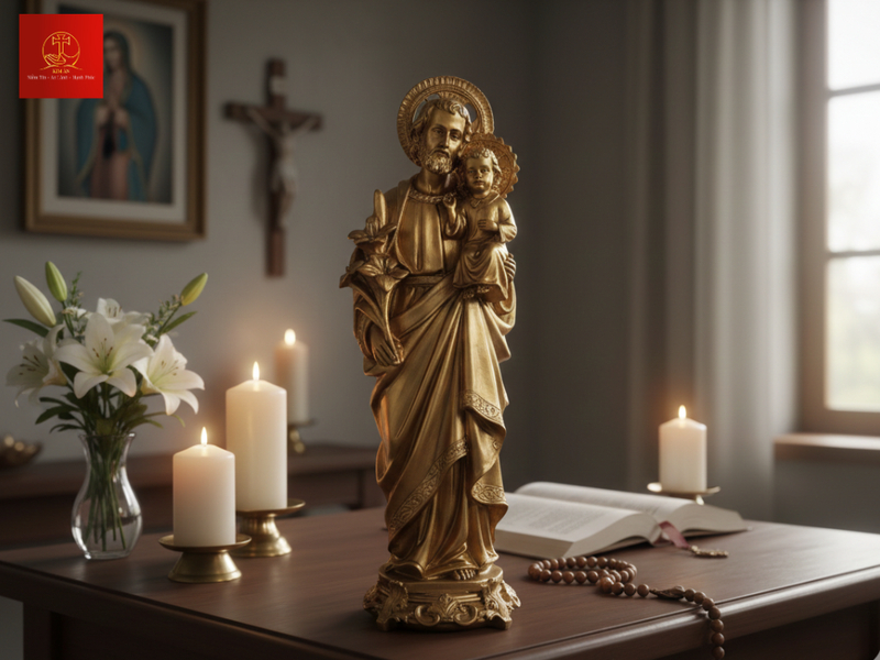 Tượng Thánh Giuse với ánh mắt dịu dàng