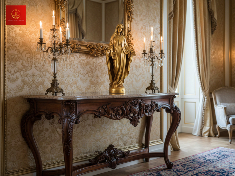 Tượng Đức Mẹ hiền hậu mang an ủi nâng đỡ đức tin gia đình