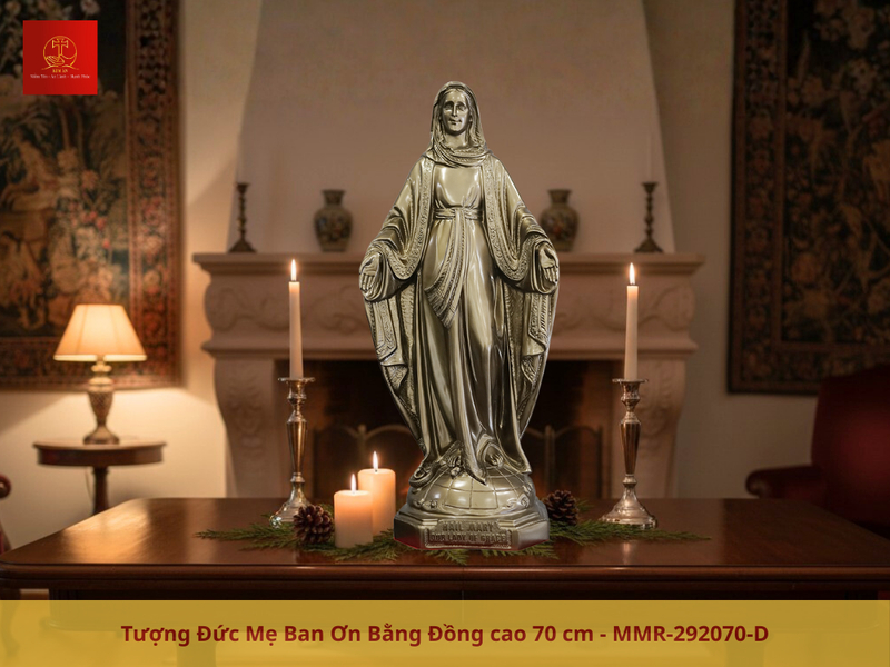 Tượng Đức Mẹ Maria Ban Ơn 70cm mang ý nghĩa an ủi gia đình