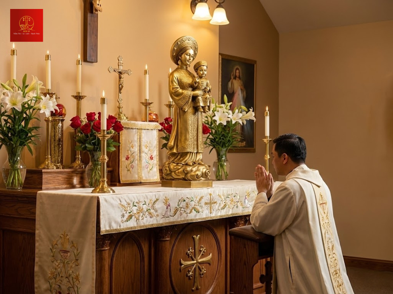 Tượng được làm phép và cầu nguyện trở thành biểu tượng đức tin