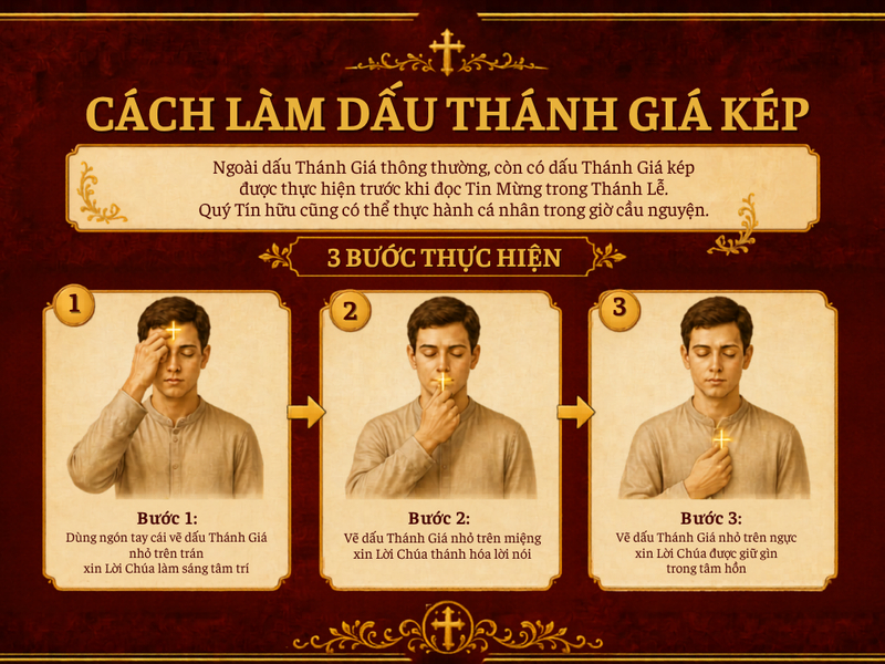 Cách làm Dấu Thánh Giá kép