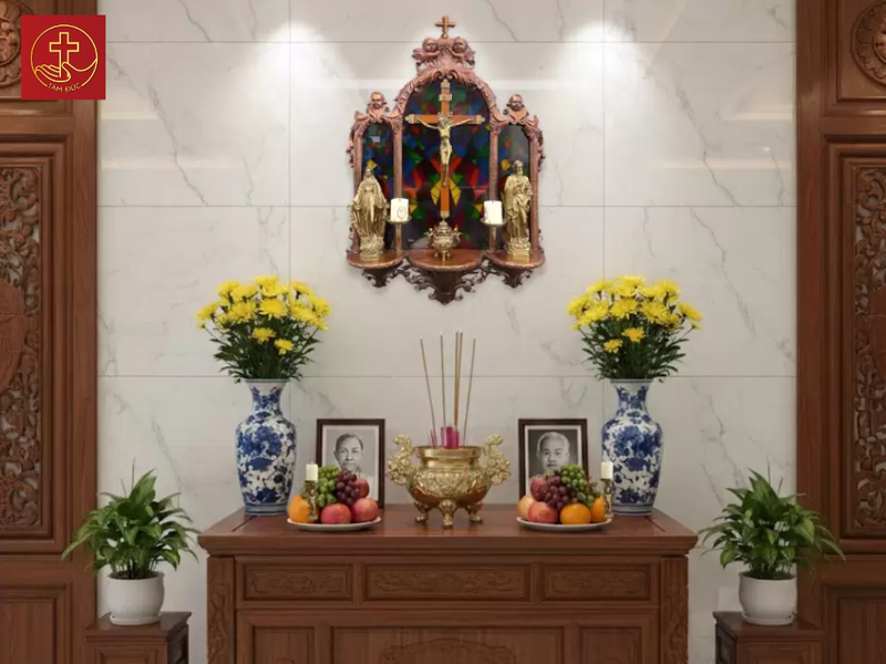 Việc lựa chọn kích thước tương xứng giúp không gian thờ tự trở nên hài hòa và không bị chật chội.